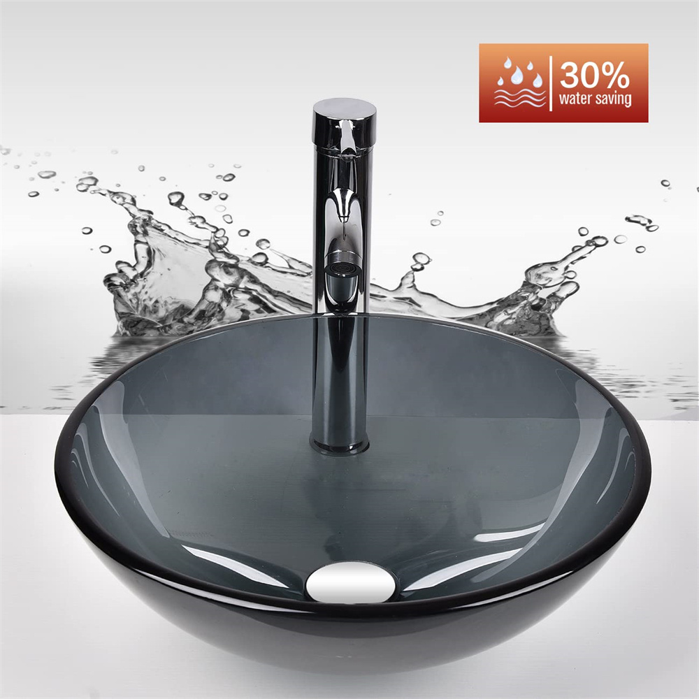 Modern Round Bowl Vanity Sinks Cheap bathroom vessel tempered glass sink wash basin