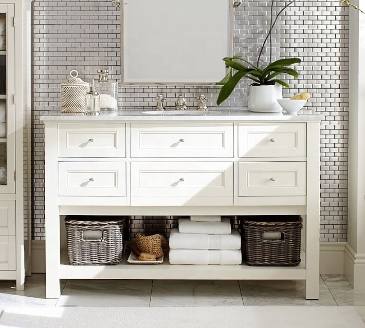 Luxury 4 tier floor mounted slate cabinet furniture countertop bathroom vanity with sink and storage drawers