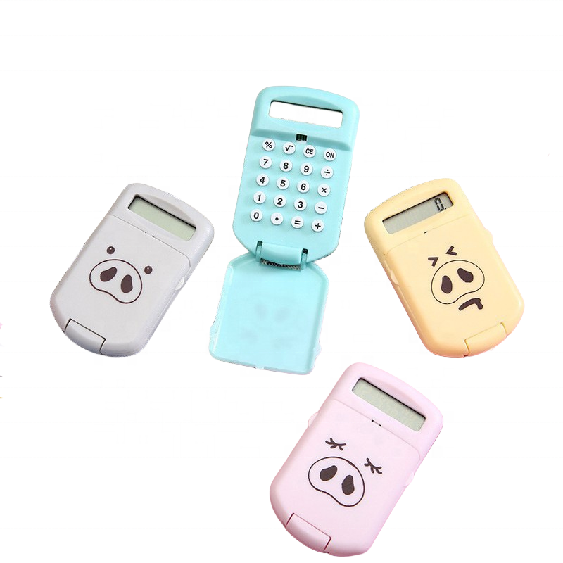 Copllent Electronic Calculator Cute Student Calculator Expression Pig Silicone Button Gift Digital Calculator