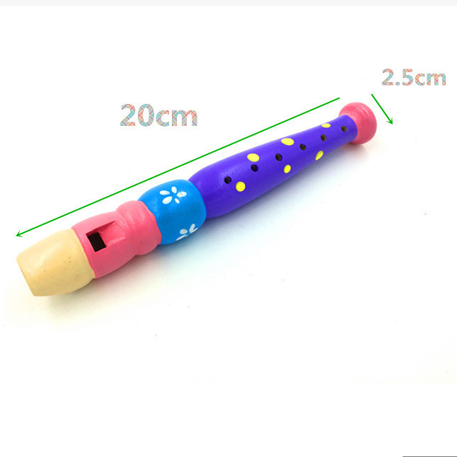 wood colorful Kids music toy musical instrument piccolo flute