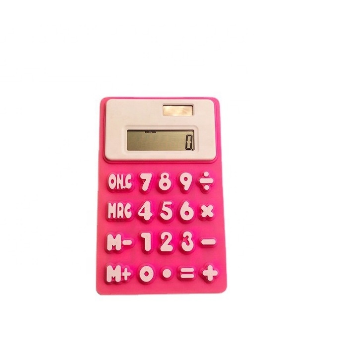 Copllent Creative Silicone Electronic Calculator Silicone Small Basic Calculator Medium Size Folding Digital Calculator