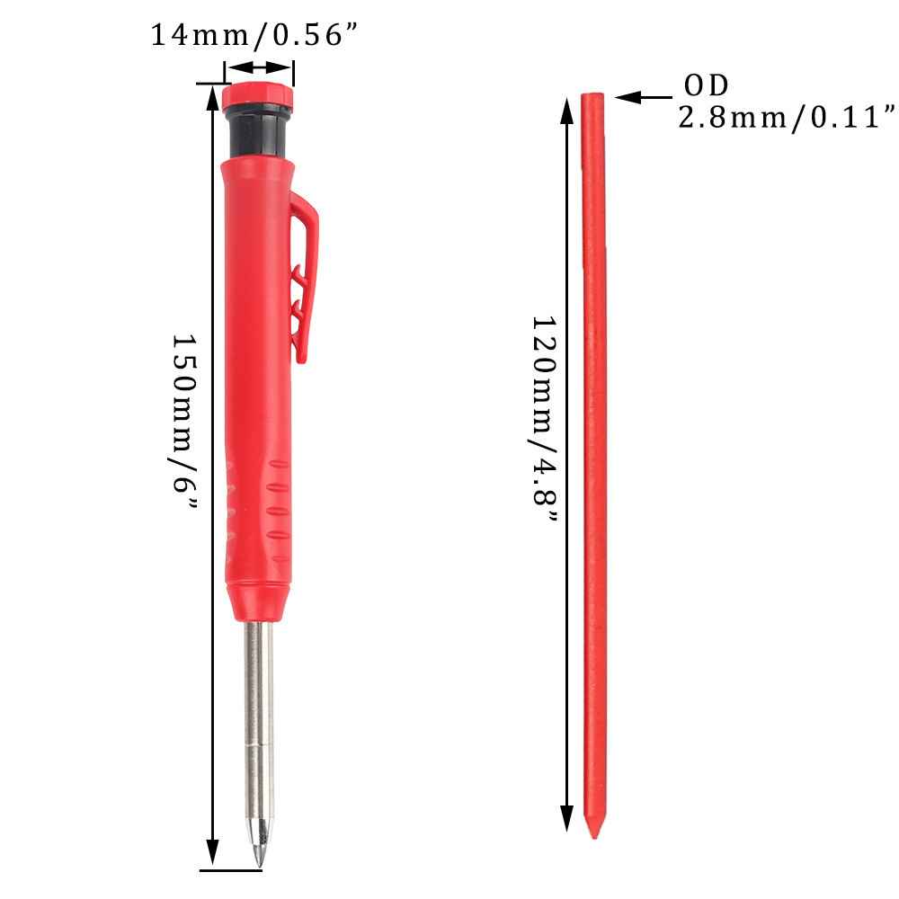 Copllent best-selling 2.8MM deep hole plastic carpenter pencil