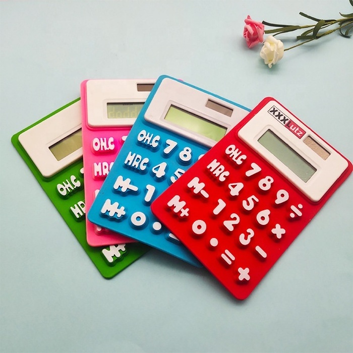 Copllent Creative Silicone Electronic Calculator Silicone Small Basic Calculator Medium Size Folding Digital Calculator