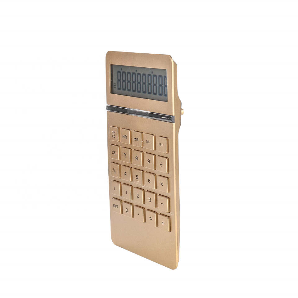 Copllent Manufacturers Sell Electronic Calculator 10 Bit Electronic Desk Calculator Black Computer Gold Color Digital Calculator