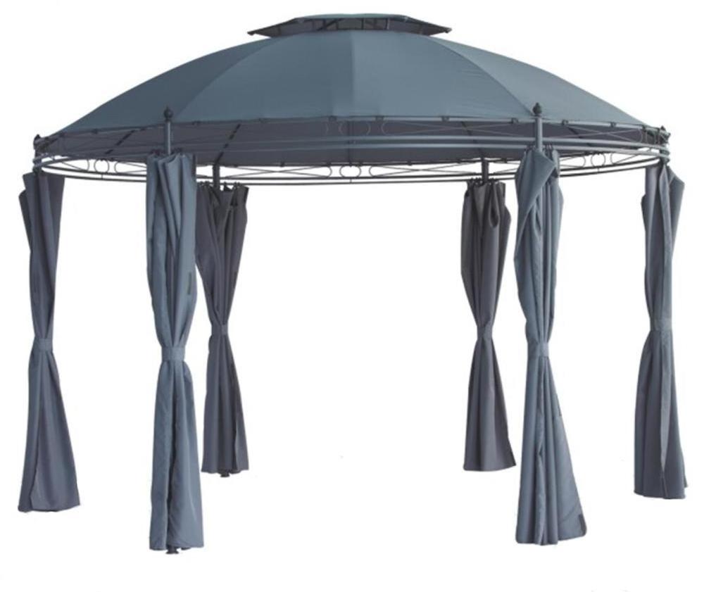 Metal Deluxe Round Steel Frame Gazebo With Sidewalls