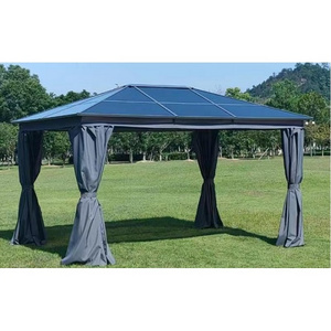 Outdoor Patio Polycarbonate Sheet Hard Top Sun Resistant Aluminum Gazebo Hard Top Garden Gazebo 3*4m