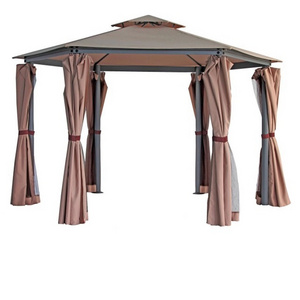 Outdoor Garden Steel Hexagon Gazebo With Double Top