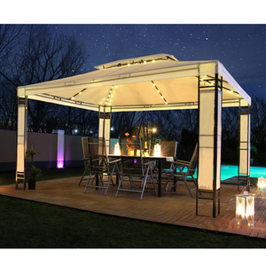 Rattan Gazebo With LED Solar Lighting 3X4M