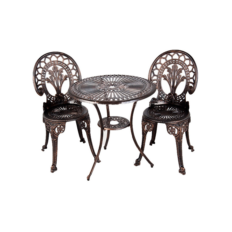 Outdoor Furniture Antique Bronze Aluminium 3Pcs Bistro Set