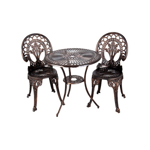 Outdoor Furniture Antique Bronze Aluminium 3Pcs Bistro Set