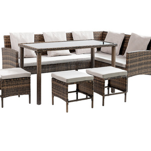 6PC Outdoor PE Wicker Patio Rattan Furniture and Garden Dining Set