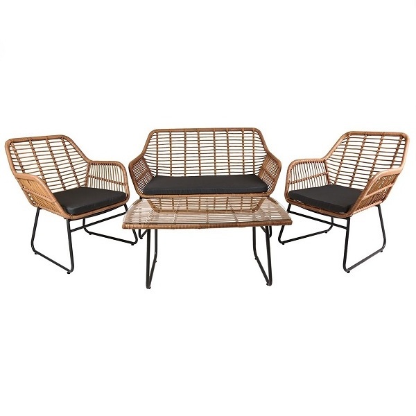 4PCS Outdoor PE Wicker Patio Rattan Furniture and Garden Leisure Sofa Set