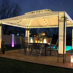 Oxford Outdoor Tent Gazebos Sunshade Pavilion With Led Lighting 3m X 4m