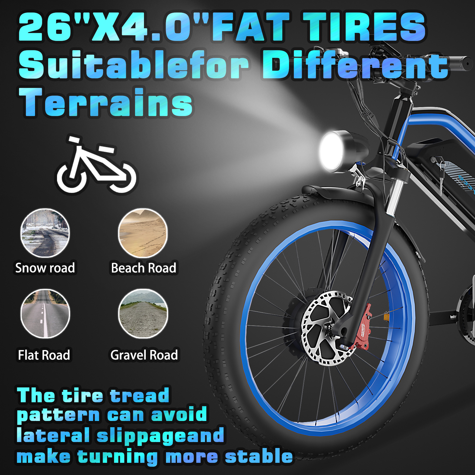 dual motor electric bike 1500w Powerful Electric Bicycle 23ah 48v Mountain fatbike 26 Inch Fat Tires cheap electric bike