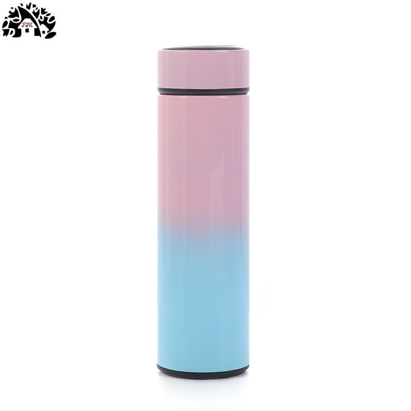 17 oz 500ml Vacuum gradient color Smart Reminder Thermos Flask Led Digital temperature Display Stainless Steel cup Water bottle