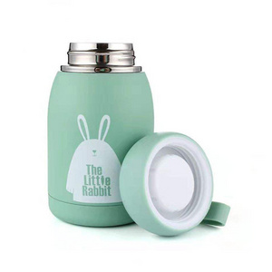 Children Cartoon Rabbit Thermos 320ml Stainless Steel Wide Mouth Water Bottle insulated Drinking bottles water jar for kids