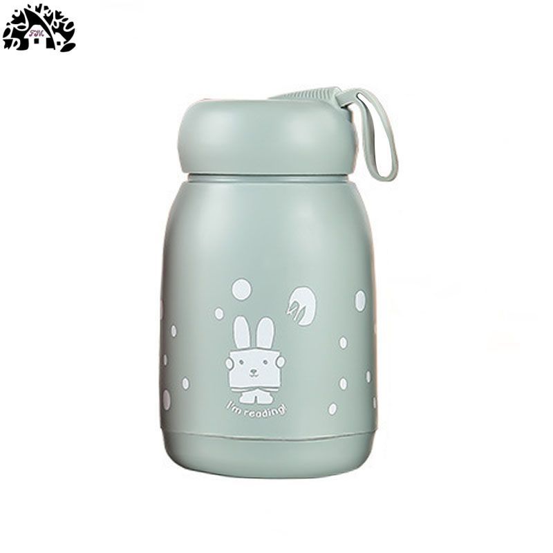 Children Cartoon Rabbit Thermos 320ml Stainless Steel Wide Mouth Water Bottle insulated Drinking bottles water jar for kids