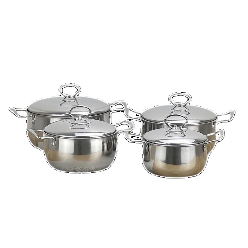 wholesale 16/18/20/22Cm pot set kitchenware cooking utensils non stick casserole  sets stainless steel cookwares sets With Lid