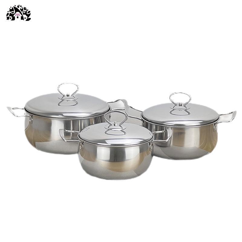 wholesale 16/18/20/22Cm pot set kitchenware cooking utensils non stick casserole  sets stainless steel cookwares sets With Lid