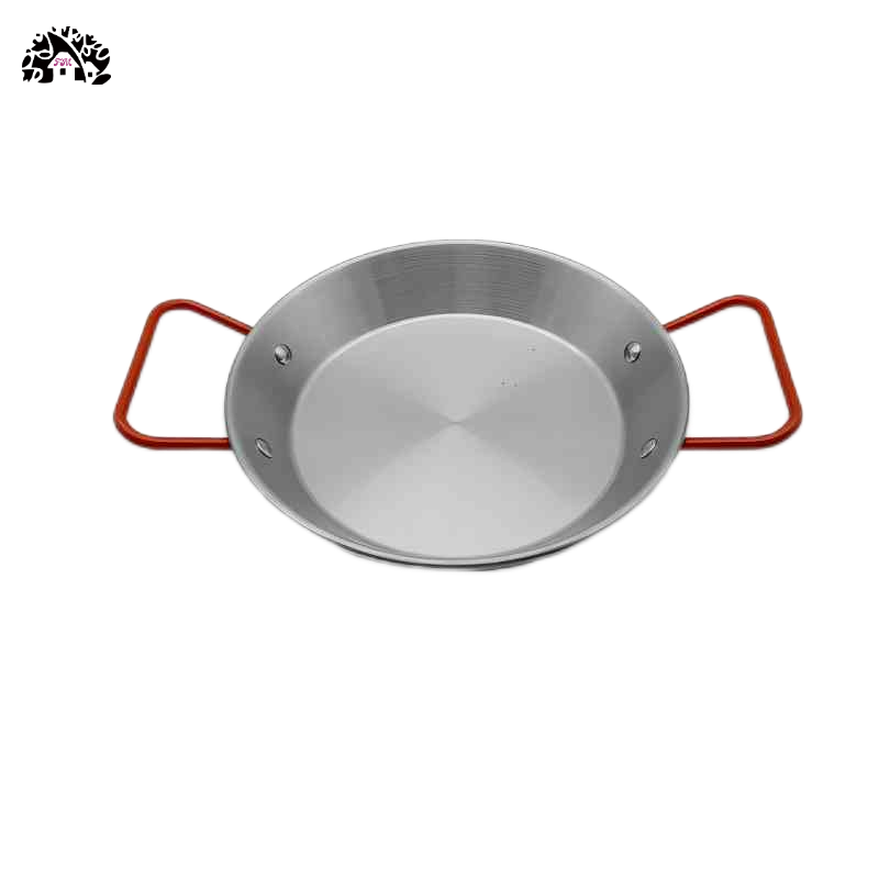 Serving Food Tray Round  Seafood Cooking Pot Thick Stainless Steel Paella Pan With Two Handles Small Metal Wok Portable stockpot