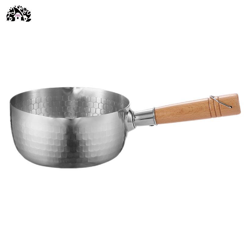 Hot Selling Cookware Sets304 Stainless steel wooden handle milk pot auxiliary food pot Household instant noodles pot snow pan