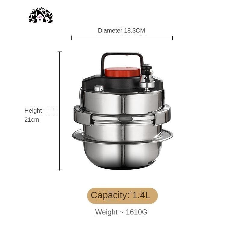 304 Mini pressure cooker Outdoor camping small pressure cooker home rice cooker hotel commercial 5 minutes quick cooking pot