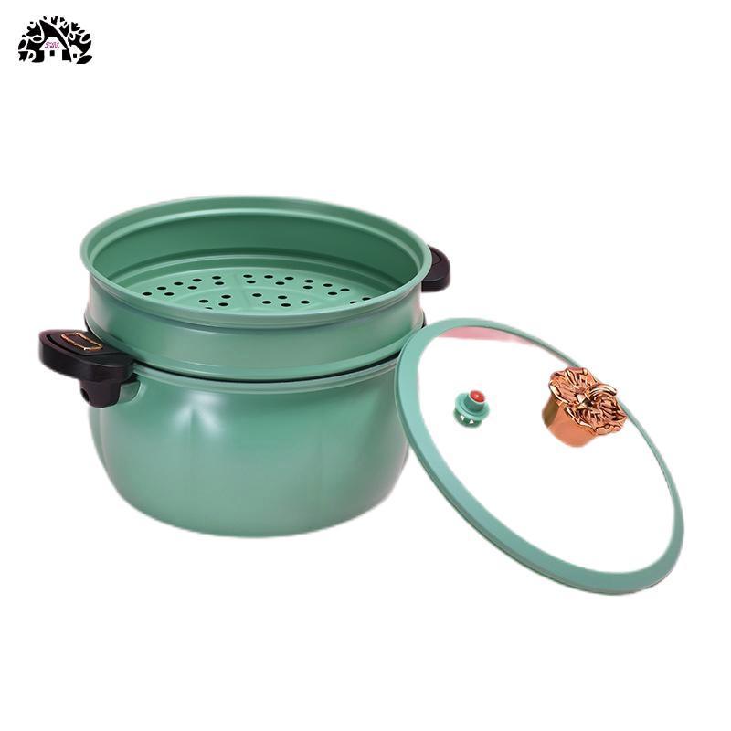 New Kitchen Cookware Product Cast Iron  Non-stick Pot Cute Pumpkin Design Cook pots and pans cookware sets  with Glass Lid