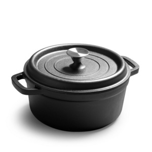 Uncoated Dutch oven Round black cast iron pot Vegetable oil round Coconut Dutch oven pre-flavored cast iron cookware