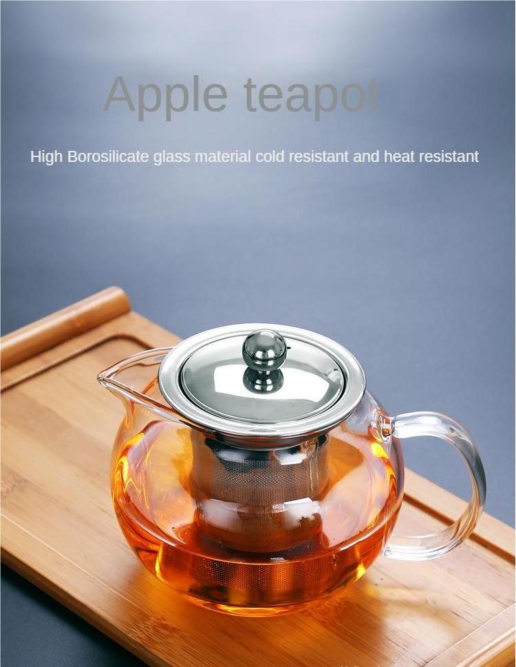 Wholesale Handmade  Transparent high borosilicate teapot heat resistant glass tea pot with infuser Stovetop Safe Tea Kettle