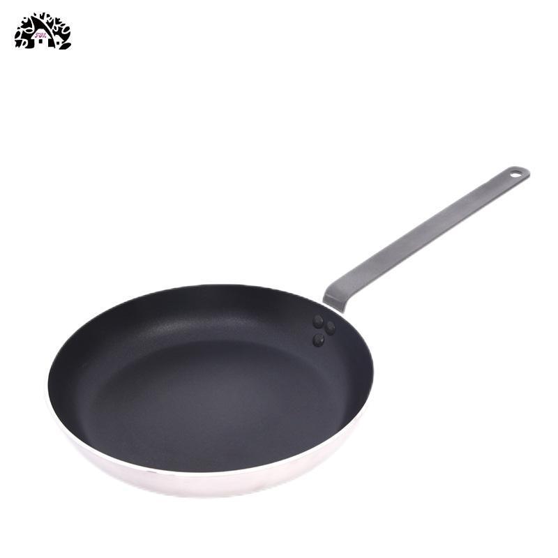 Wholesale Commercial Cooking Pan Nonstick Chef's Pan iron handled flat bottom Aluminum Non Stick  coating Sauce Frying Pan