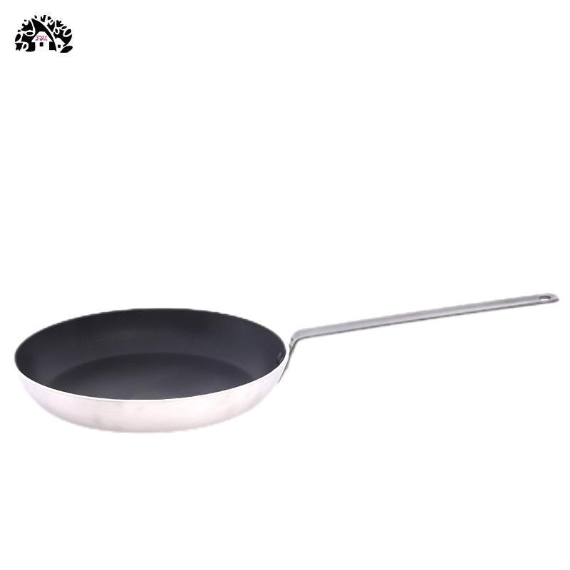 Wholesale Commercial Cooking Pan Nonstick Chef's Pan iron handled flat bottom Aluminum Non Stick  coating Sauce Frying Pan