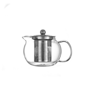 Wholesale Handmade  Transparent high borosilicate teapot heat resistant glass tea pot with infuser Stovetop Safe Tea Kettle