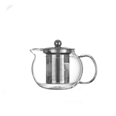 Wholesale Handmade  Transparent high borosilicate teapot heat resistant glass tea pot with infuser Stovetop Safe Tea Kettle