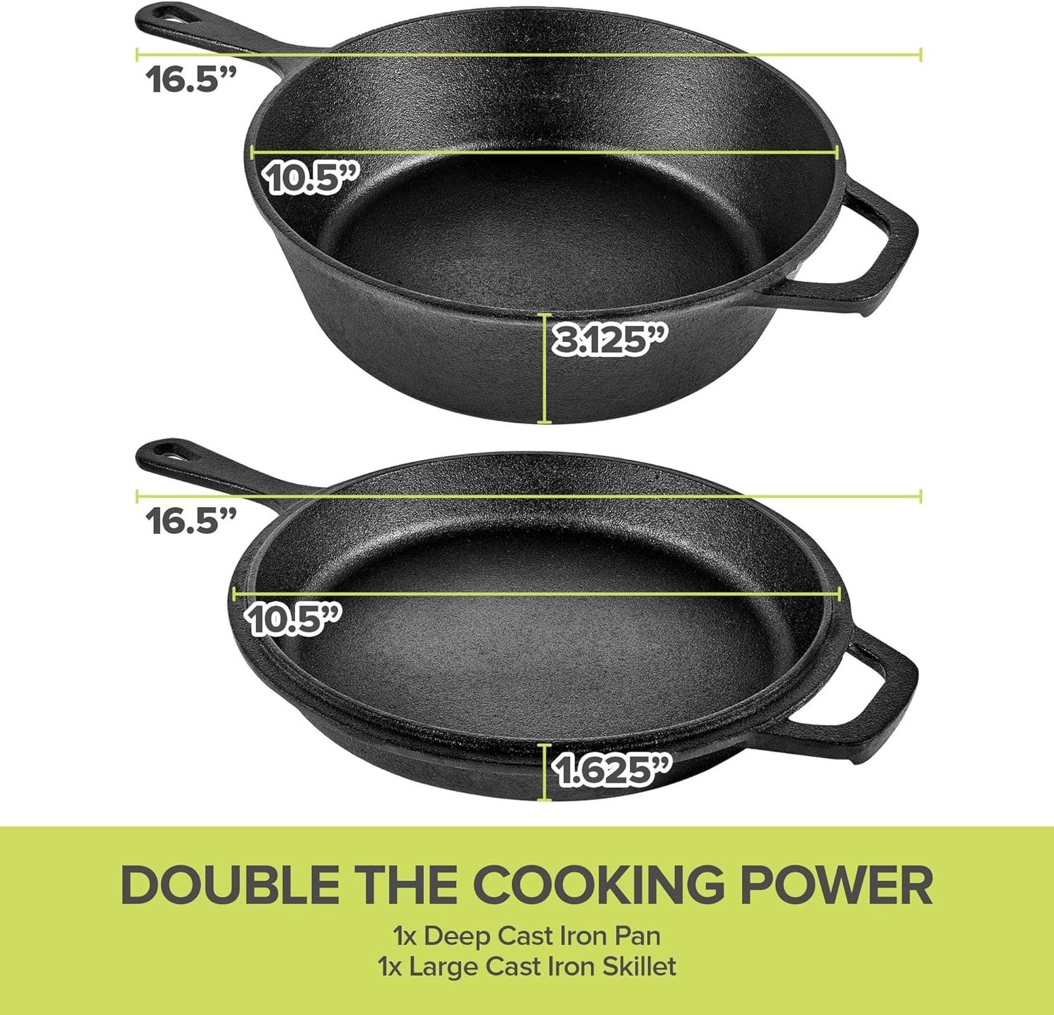 hot selling  Pre-seasoned Cast Iron Pot with Long Handles two-in-one function pot Stew Pot  Dutch Oven  with Skillet Lid