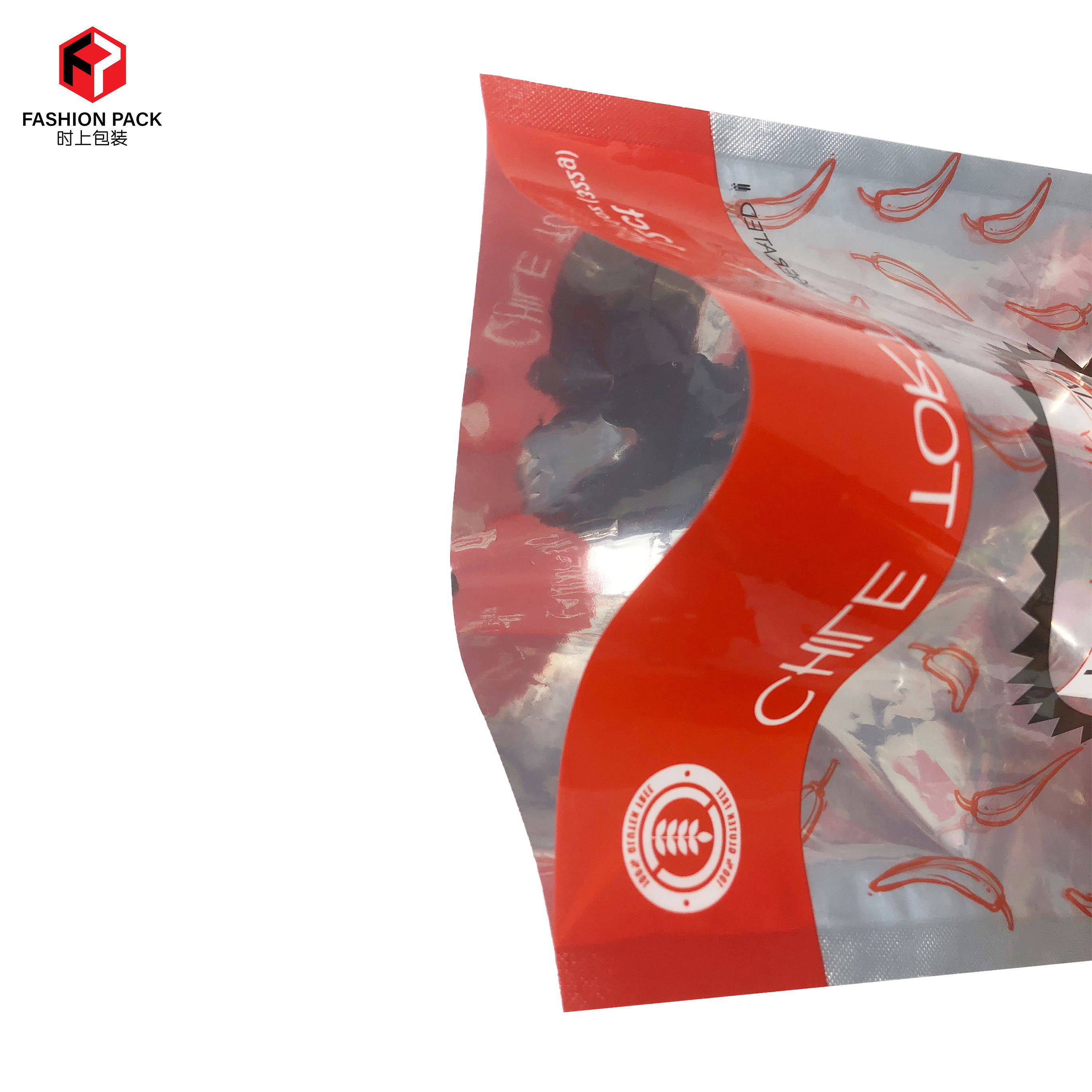 Digital printing Customized  Clear Food Plastic Bag PVC Packaging  bag zipper tortilla bags with logo design