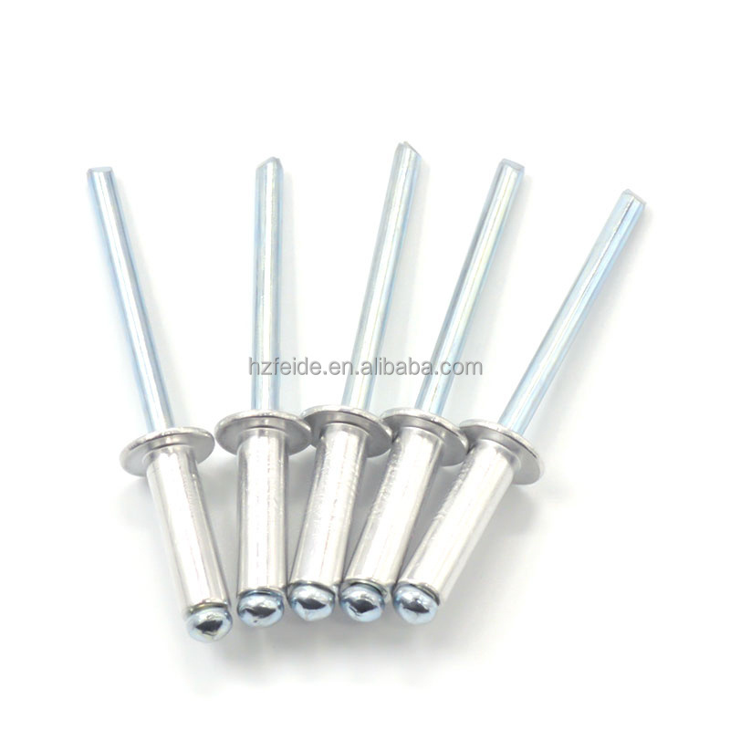 3.2mm 4.8mm 6mm 6.4mm Hangzhou Fastener Aluminum Steel Open Type Countersunk Head Blind Rivet