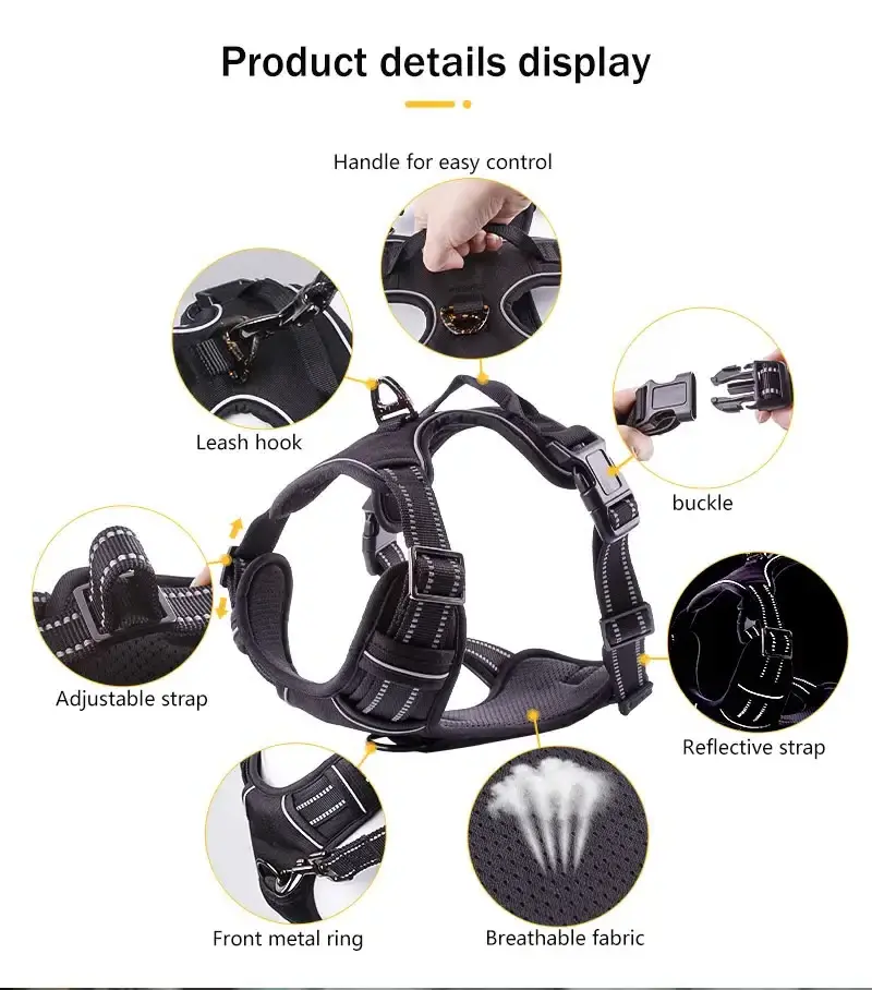 Dog Harness Tear Resistant Dog Harness Vest Comfortable for Pet