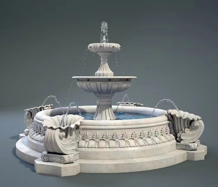 Large Fiberglass Fountain Silicone Rubber Angel Water Fountain Molds for Concrete Pre-Casting Cement Fountain Molds