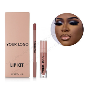 New Arrival Lip Set Matte Wooden Creamy Lip Liner Free Match Custom Logo Lip Kit