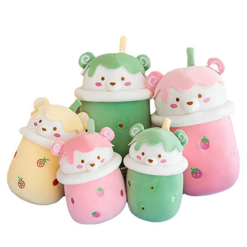 New Cheap Cute Stuffed&plush Toy Boba Stuffed Plushie Bubble Tea Plush Pillow Cartoon Cylindrical Milk Boba Tea Cup Pillow Toy