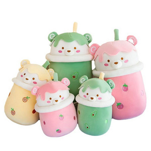 New Cheap Cute Stuffed&plush Toy Boba Stuffed Plushie Bubble Tea Plush Pillow Cartoon Cylindrical Milk Boba Tea Cup Pillow Toy