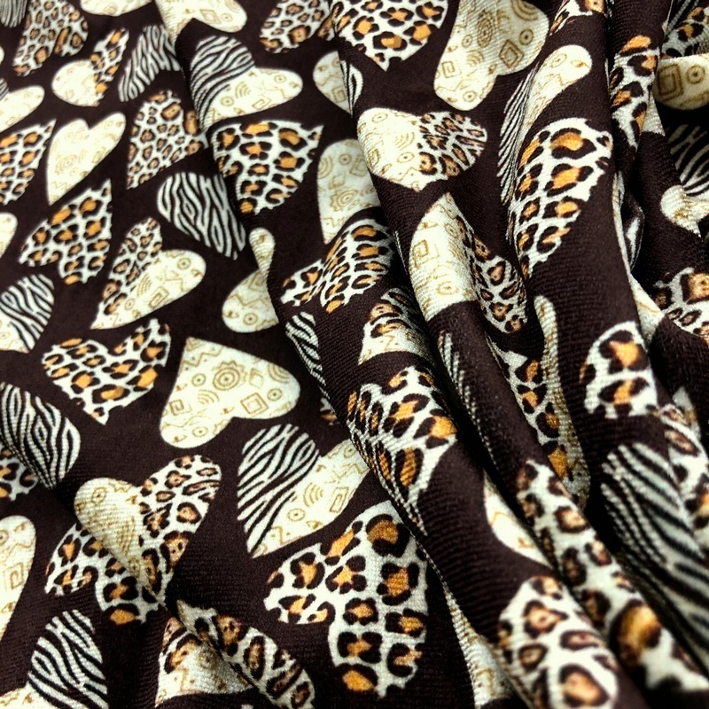 Fonesun-PX350 Cheetah Leopard Animal Print Velvety Velvet Faux Suede Microfiber Upholstery Fabric