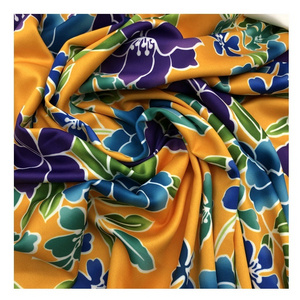 Floral Printed Stretch Polyester Knit Fabric Waterproof Spandex Scuba Fabric for Bikini Swimwear Tent Blanket Umbrella