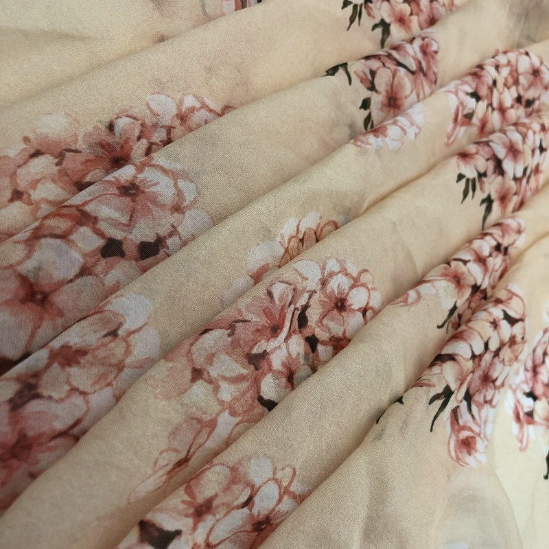 Fonesun-SK155 custom fabric print chiffon 8mm 100% Silk Chiffon Fabric