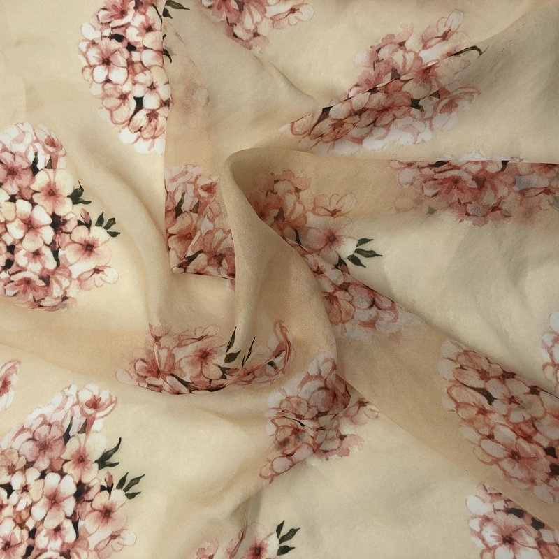 Fonesun-SK155 custom fabric print chiffon 8mm 100% Silk Chiffon Fabric