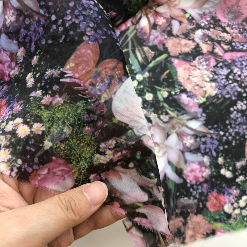 Digital Printing 100% Polyester Cheap Organza Tulle Fabric Lace for Girls Dresses / Garments Lace Fabric Pants Fabric Woven