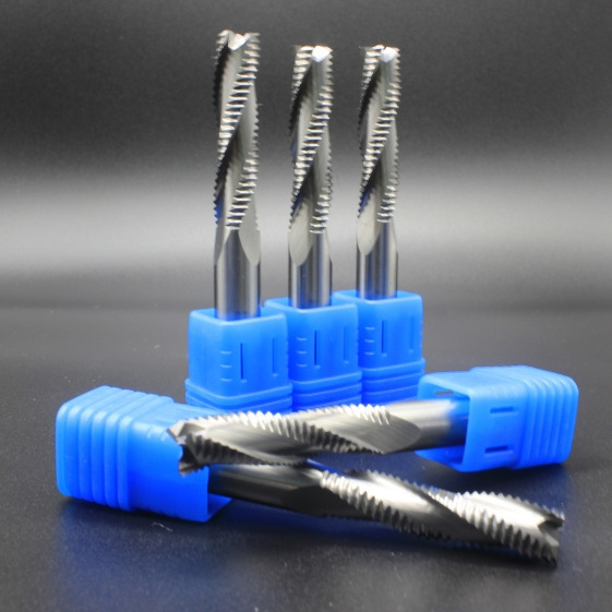 Feisite Solid Tungsten Carbide CNC Router Bits Metal Milling 3 Flutes Roughing EndMill Milling Cutter For Woodworking