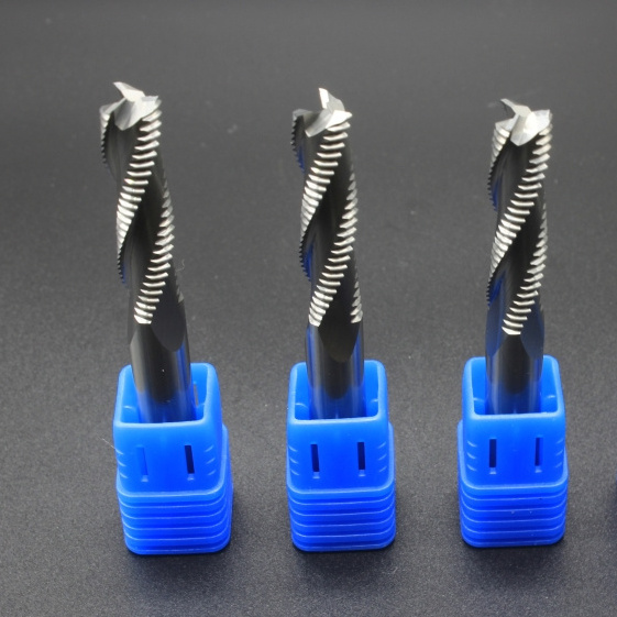 Feisite Solid Tungsten Carbide CNC Router Bits Metal Milling 3 Flutes Roughing EndMill Milling Cutter For Woodworking