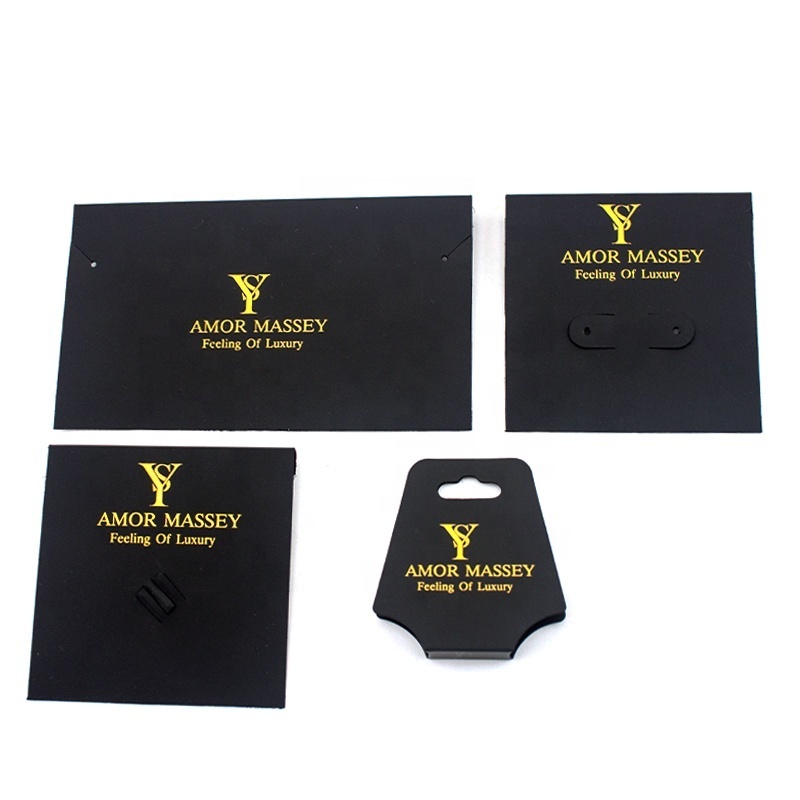 Factory Custom Black PVC Plastic Display Ring Earring Necklace Bracelet Card Jewelry Packaging And Display