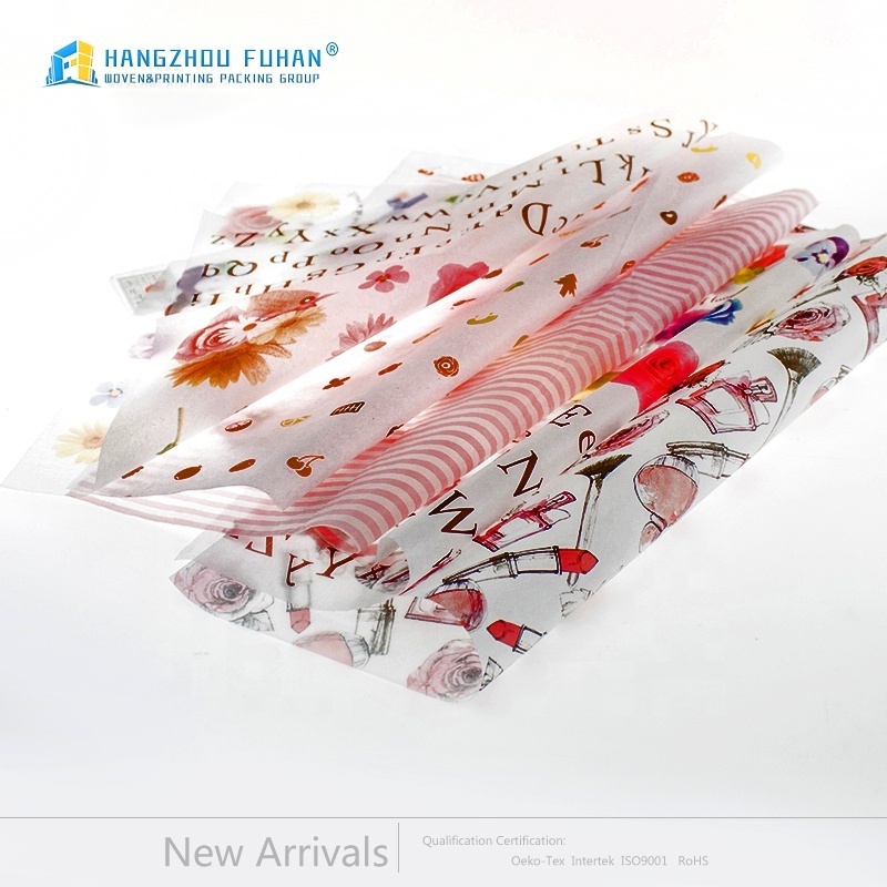 papier demballage Custom 17gsm floral wrapping Tissue silk Paper Gift Wrapping  Paper